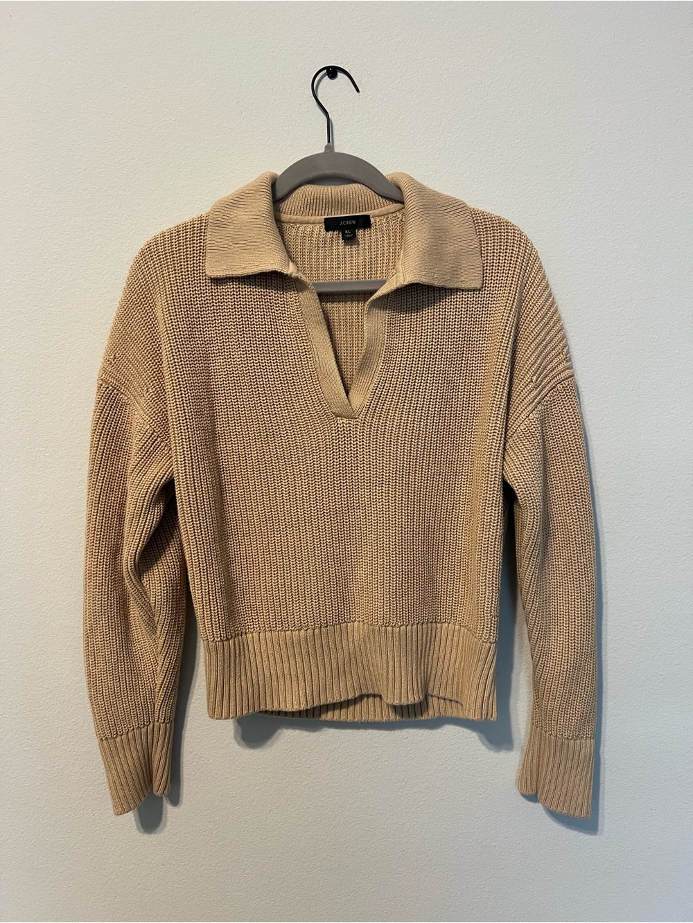 JCrew 100% Cotton Beige Knit Sweater